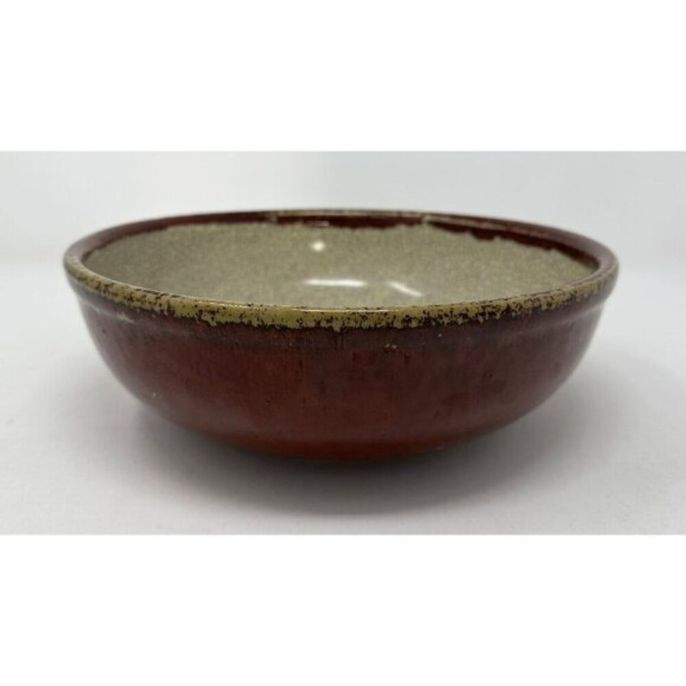 Vintage 1990s PIER 1 IMPORTS CRACKLE COLLECTION 10" Serving Bowl Rust Drip Glaze - Picture 5 of 12